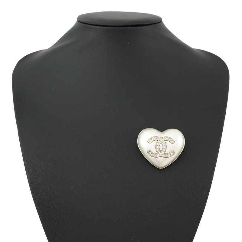 シャネル ブローチ ハート ココマーク メタル ラインスト―ン A21B AB7006 CHANEL アクセサリー