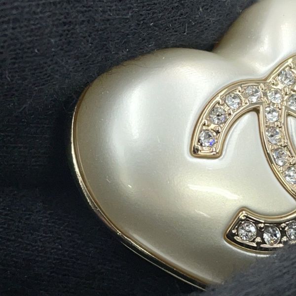 シャネル ブローチ ハート ココマーク メタル ラインスト―ン A21B AB7006 CHANEL アクセサリー