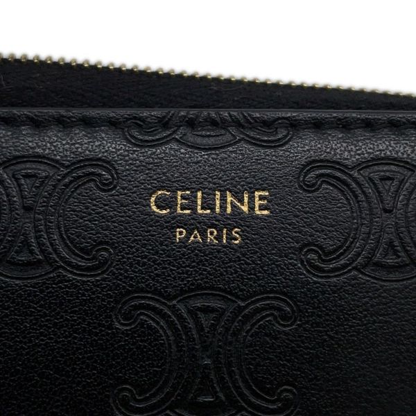 セリーヌ コインケース トリオンフ コンパクト ジップドウォレット レザー 10B663BFU CELINE 財布 黒