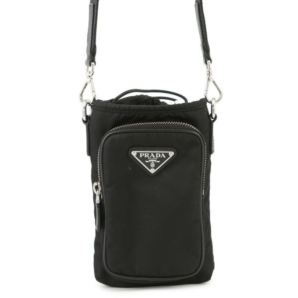 プラダ ショルダーバッグ Re-Nylon スマートフォンケース ナイロン 2ZH155 PRADA バッグ 黒