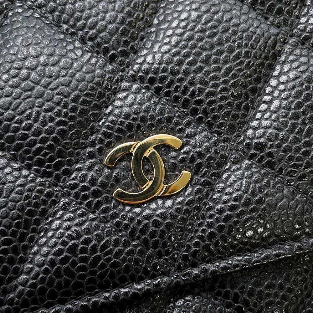 シャネル チェーンウォレット クラシック マトラッセ ココマーク キャビアスキン AP0250 CHANEL 財布 ブラック 黒