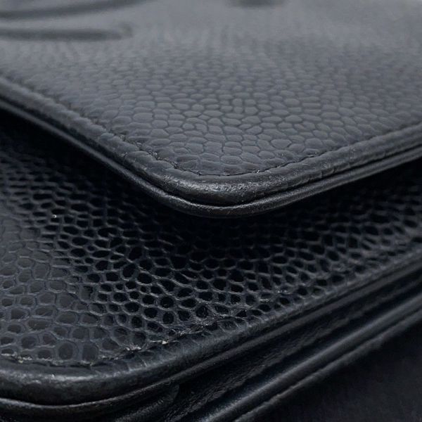 シャネル チェーンウォレット ココマーク キャビアスキン A48654 CHANEL チェーンショルダーバッグ 財布 黒