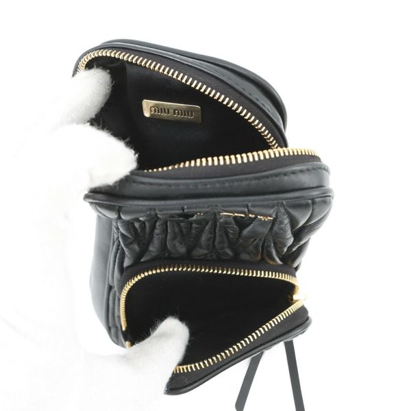 ミュウミュウ ハンドバッグ フェイクパール クリスタル 5BP066 Miu Miu 2wayショルダー 黒