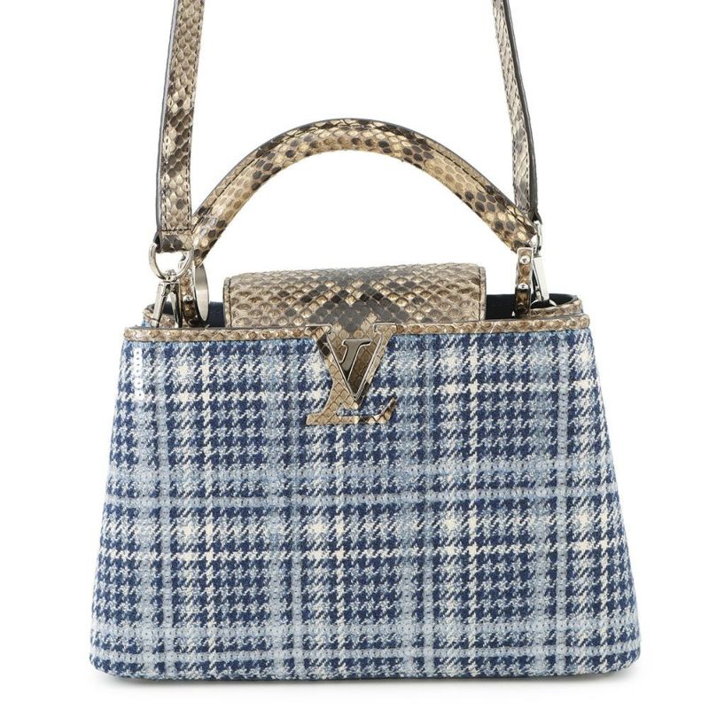 ルイヴィトン ハンドバッグ ツイード/パイソン/スパンコール カプシーヌBB N97078 LOUIS VUITTON 2wayショルダーバッグ