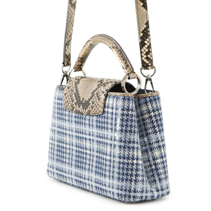 ルイヴィトン ハンドバッグ ツイード/パイソン/スパンコール カプシーヌBB N97078 LOUIS VUITTON 2wayショルダーバッグ