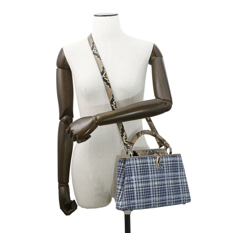 ルイヴィトン ハンドバッグ ツイード/パイソン/スパンコール カプシーヌBB N97078 LOUIS VUITTON 2wayショルダーバッグ