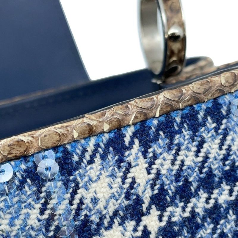 ルイヴィトン ハンドバッグ ツイード/パイソン/スパンコール カプシーヌBB N97078 LOUIS VUITTON 2wayショルダーバッグ