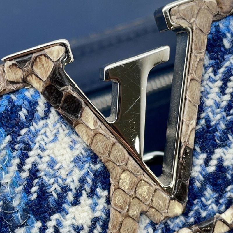 ルイヴィトン ハンドバッグ ツイード/パイソン/スパンコール カプシーヌBB N97078 LOUIS VUITTON 2wayショルダーバッグ