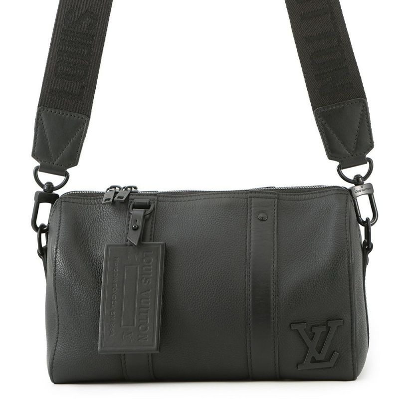 ルイヴィトン ショルダーバッグ グレインカーフレザー/LV アエログラム シティ・キーポル M59255 バッグ 黒 ブラック