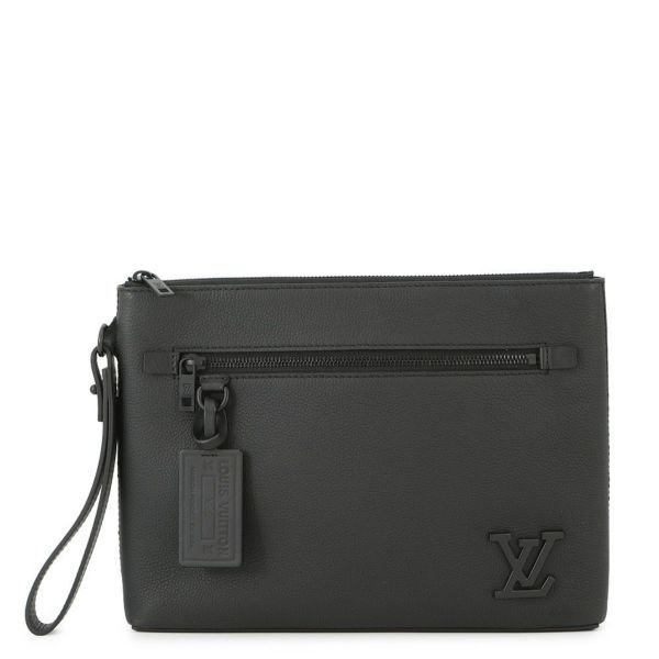 ルイヴィトン クラッチバッグ グレインレザー テイクオフ・ポーチ M69837 LOUIS VUITTON ブラック 黒 メンズ