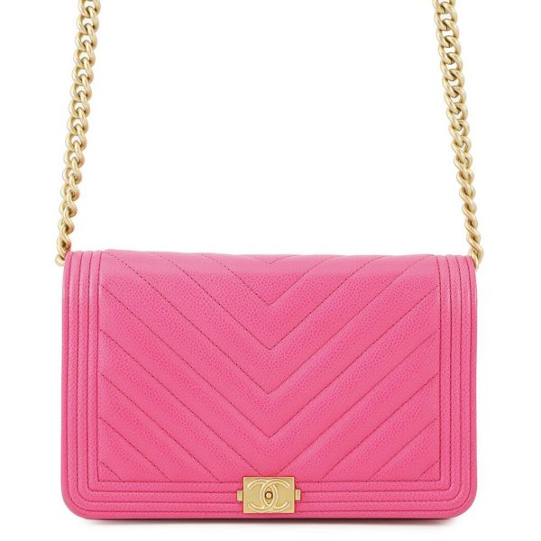 シャネル チェーンウォレット ボーイシャネル シェブロン ココマーク AP1117 CHANEL 財布 Vステッチ