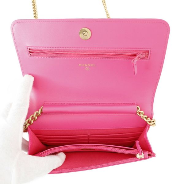 シャネル チェーンウォレット ボーイシャネル シェブロン ココマーク AP1117 CHANEL 財布 Vステッチ