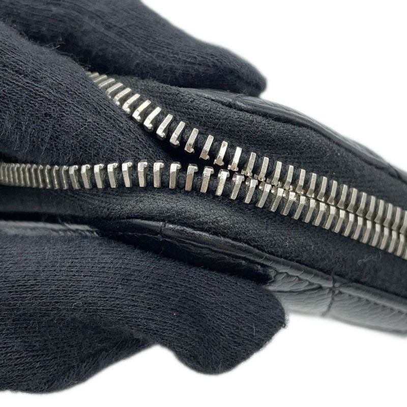 シャネル 長財布 クラシック ロング ジップ ウォレット ココマーク マトラッセ キャビアスキン A50097 CHANEL 黒