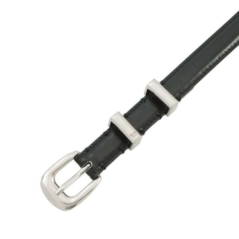 セリーヌ ベルト スモール 18MM ウエスタン ベルト トリヨンレザー サイズ80 45BAE3A01 CELINE 黒