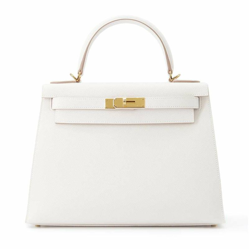 エルメス ハンドバッグ ケリー28 外縫い グリペール/ゴールド金具 ヴォーエプソン B刻印 2wayショルダー