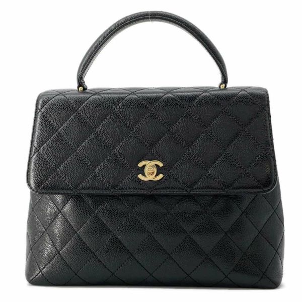 シャネル ハンドバッグ マトラッセ ココマーク キャビアスキン A12397 CHANEL ハンドルバッグ ケリー型 黒