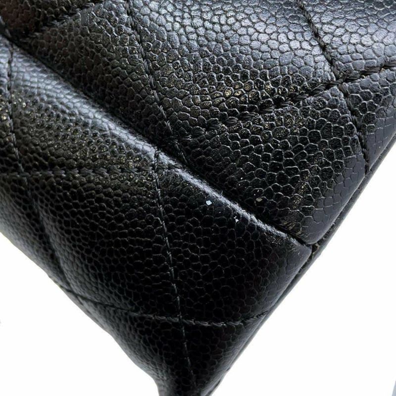 シャネル ハンドバッグ マトラッセ ココマーク キャビアスキン A12397 CHANEL ハンドルバッグ ケリー型 黒