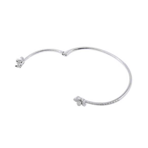 グラフ ブレスレット ワイルド フラワー オープン パヴェ ダイヤモンド バングル ダイヤ 計約0.82ct K18WGホワイトゴールド RGB540