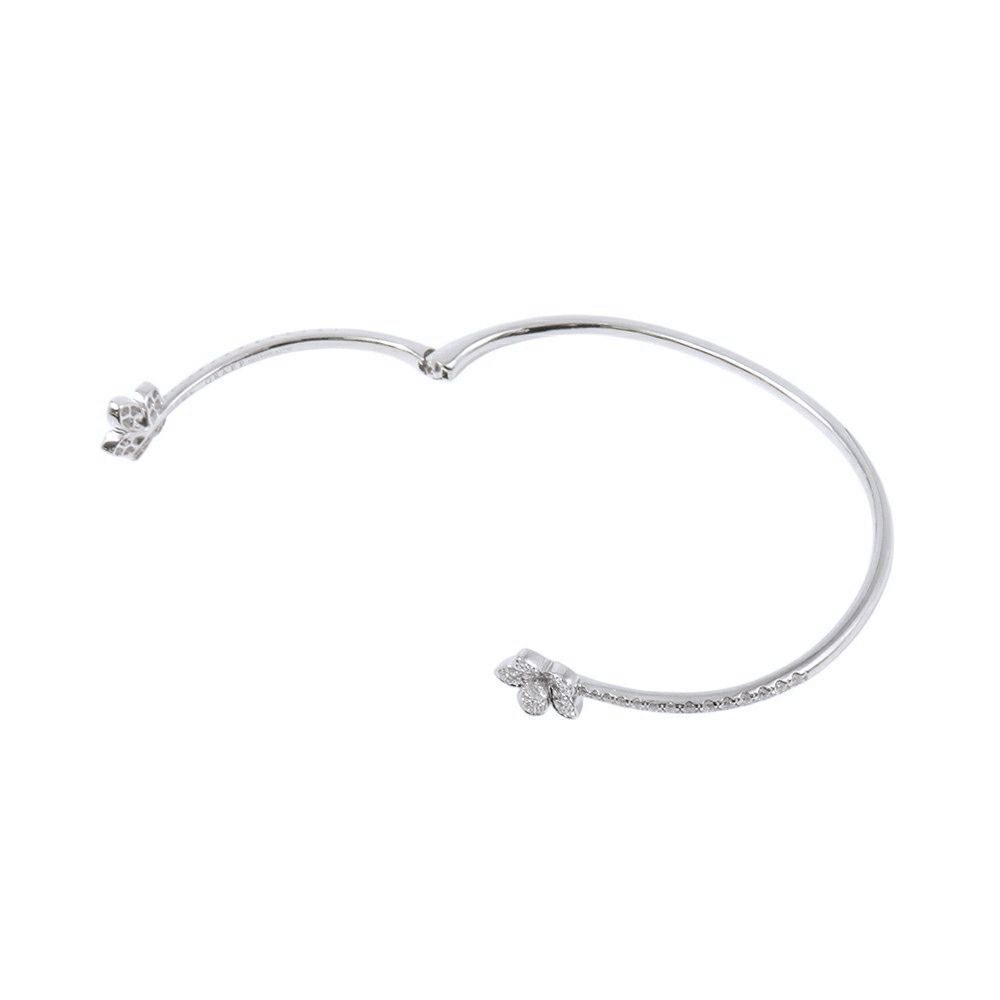 グラフ ブレスレット ワイルド フラワー オープン パヴェ ダイヤモンド バングル ダイヤ 計約0.82ct K18WGホワイトゴールド RGB540