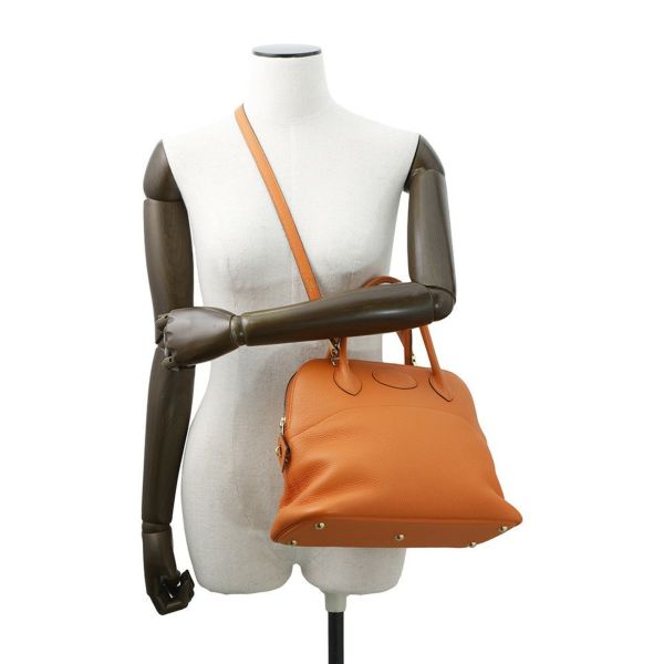 エルメス ハンドバッグ ボリード31 オレンジ/ゴールド金具 トリヨンクレマンス □H刻印 2wayショルダー