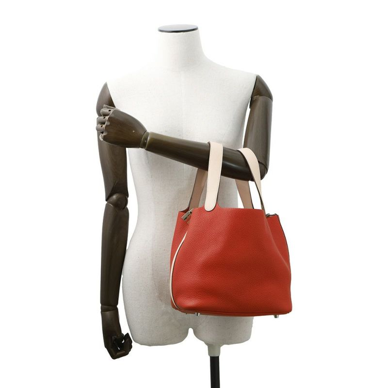 エルメス ピコタンロックMM ルージュトマト/ローズエグランタイン/シルバー金具 トリヨンクレマンス/スイフト X刻印