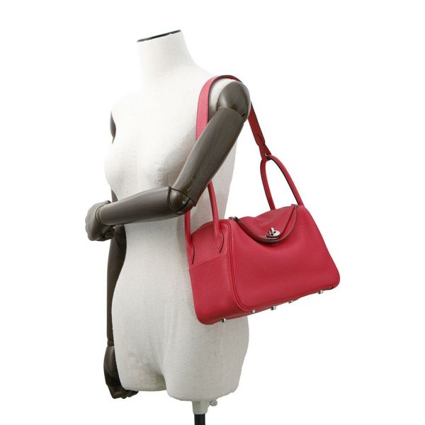 エルメス ハンドバッグ リンディ26  ローズエクストリーム/シルバー金具 トリヨンクレマンス D刻印 2wayショルダー