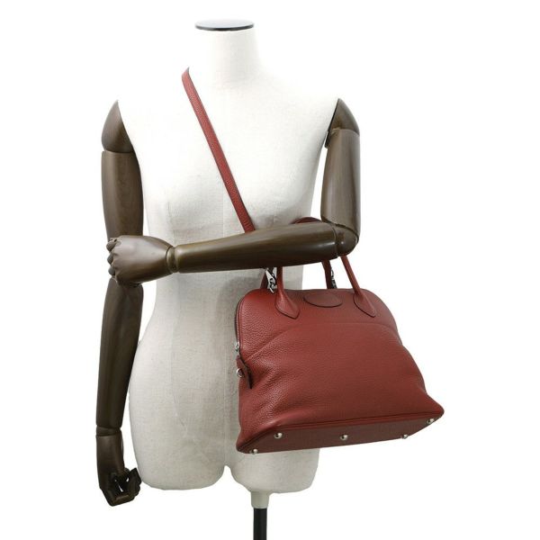 エルメス ハンドバッグ ボリード31 ルージュアッシュ/シルバー金具 トリヨンクレマンス □I刻印 2wayショルダー