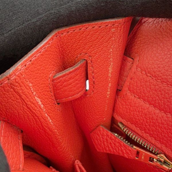 エルメス ハンドバッグ ケリー32 内縫い オレンジポピー/ゴールド金具 トリヨンクレマンス T刻印 2wayショルダー