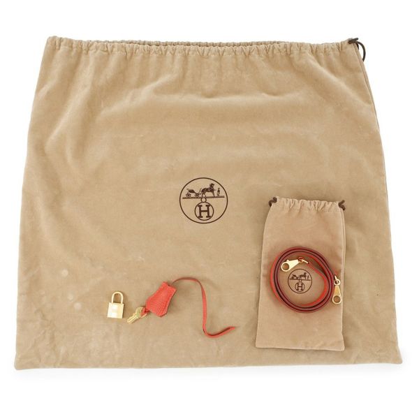 エルメス ハンドバッグ ケリー32 内縫い オレンジポピー/ゴールド金具 トリヨンクレマンス T刻印 2wayショルダー