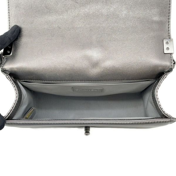 シャネル チェーンショルダーバッグ ボーイシャネル ラムスキン A67086  CHANEL バッグ シルバー