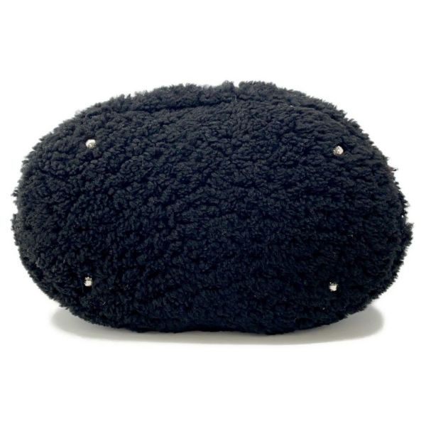 シャネル トートバッグ ココマーク ココネージュ ツイード ムートン AS0981 CHANEL バッグ 巾着バッグ 黒