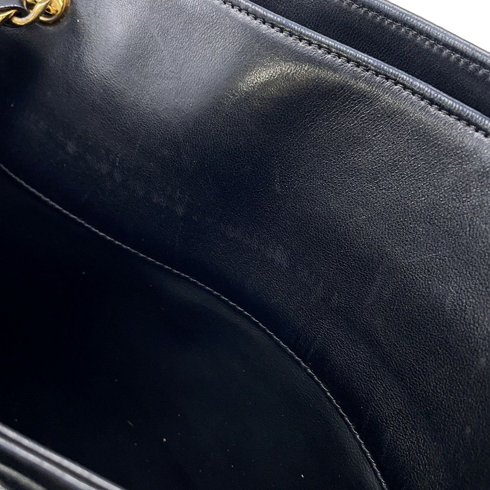 シャネル チェーントートバッグ ココマーク ラムスキン CHANEL バッグ 黒