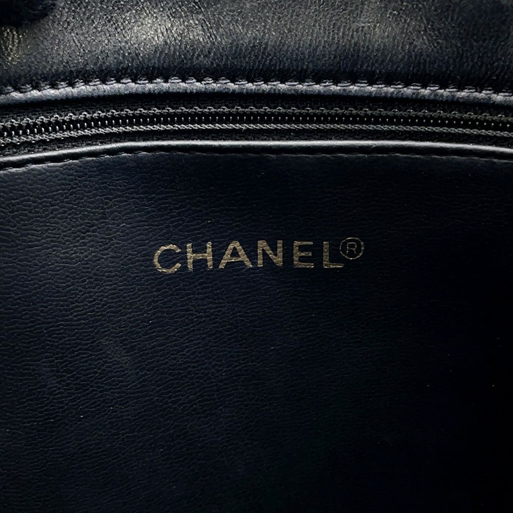 シャネル チェーントートバッグ ココマーク ラムスキン CHANEL バッグ 黒