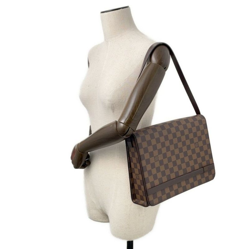 ルイヴィトン ショルダーバッグ ダミエ・エベヌ トライベッカ・カレ N51161 LOUIS VUITTON ヴィトン バッグ レッド