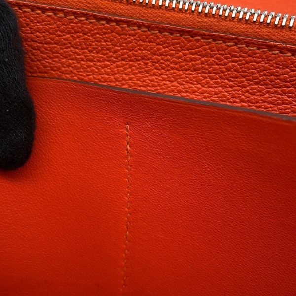 エルメス 長財布 ケリーウォレット ロング オレンジ/シルバー金具 シェブルミゾル □Q刻印