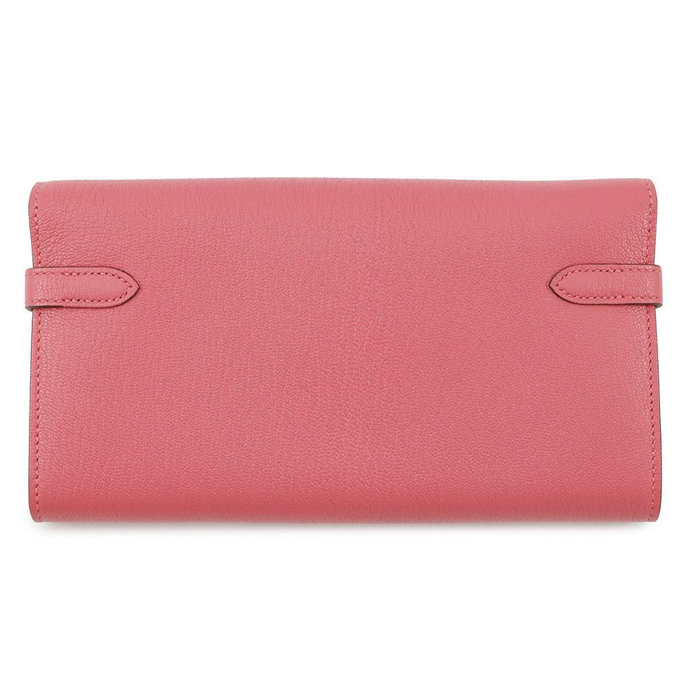 エルメス 長財布 ケリーウォレット ロング ローズリップスティック/ゴールド金具 シェブルミゾル X刻印