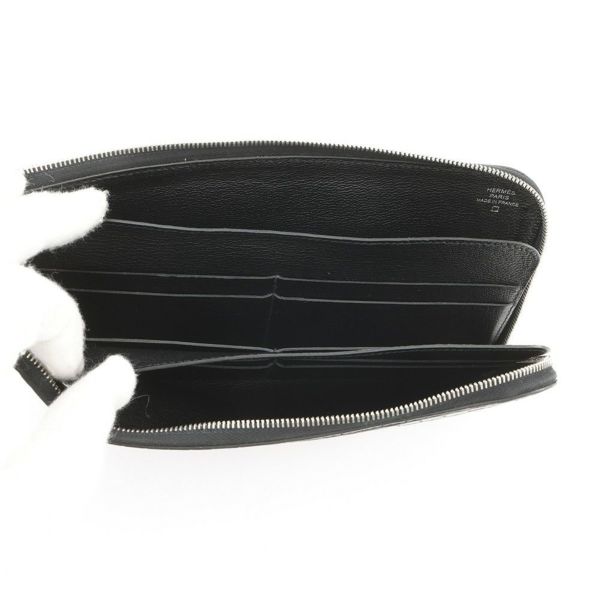エルメス 長財布 リミックス コンバイン ブラック/シルバー金具 アリゲーターマット C刻印 HERMES 財布 黒