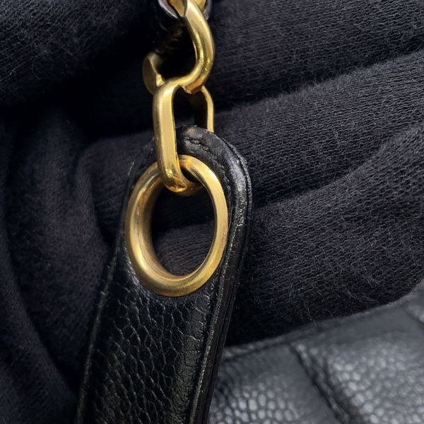 シャネル チェーンショルダーバッグ マトラッセ バニティバッグ キャビアスキン CHANEL バッグ 黒