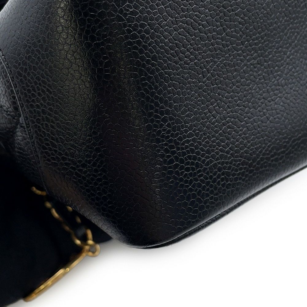 シャネル チェーンショルダーバッグ マトラッセ バニティバッグ キャビアスキン CHANEL バッグ 黒