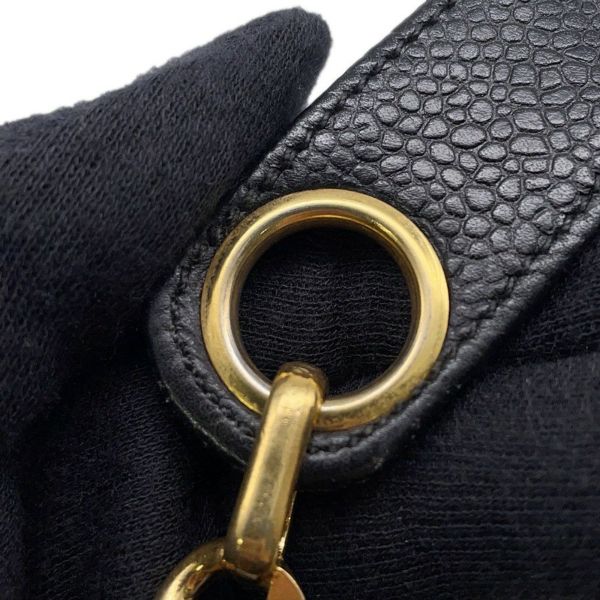 シャネル チェーンショルダーバッグ マトラッセ バニティバッグ キャビアスキン CHANEL バッグ 黒