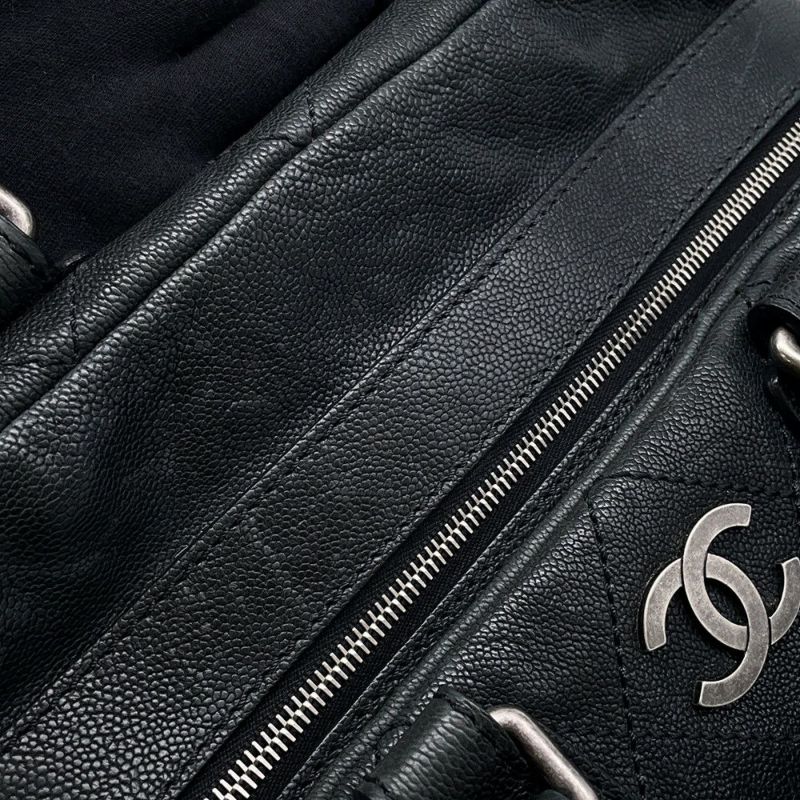 シャネル ボストンバッグ ワイルドステッチ マトラッセ ココマーク キャビアスキン A33045 CHANEL バッグ 黒
