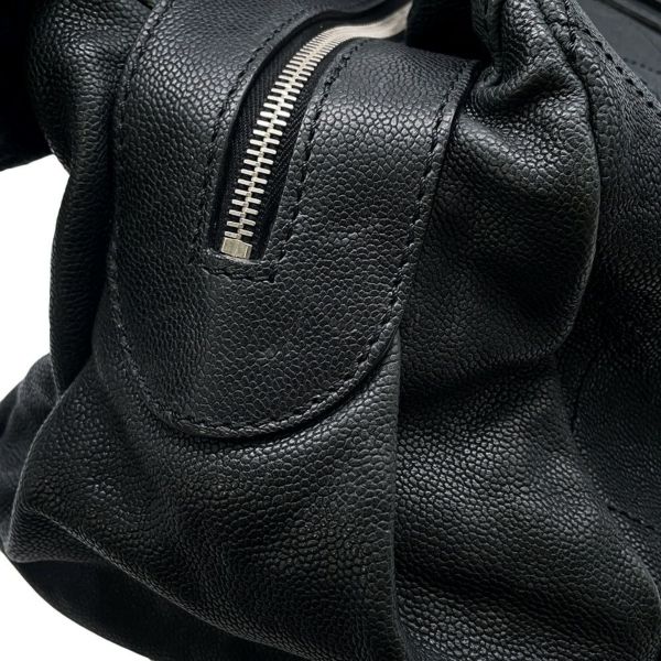 シャネル ボストンバッグ ワイルドステッチ マトラッセ ココマーク キャビアスキン A33045 CHANEL バッグ 黒