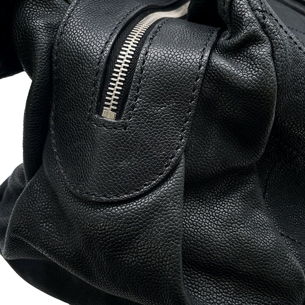 シャネル ボストンバッグ ワイルドステッチ マトラッセ ココマーク キャビアスキン A33045 CHANEL バッグ 黒