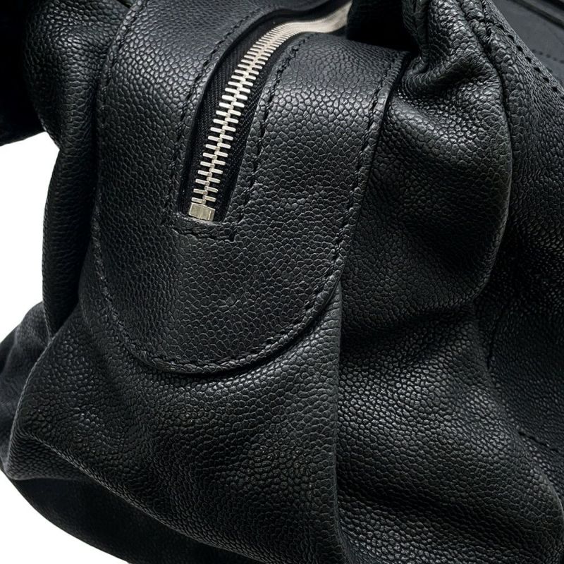 シャネル ボストンバッグ ワイルドステッチ マトラッセ ココマーク キャビアスキン A33045 CHANEL バッグ 黒