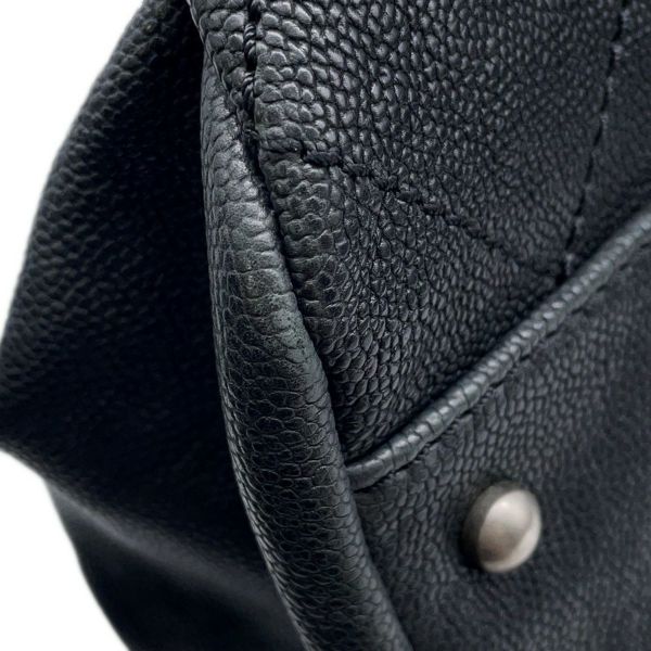 シャネル ボストンバッグ ワイルドステッチ マトラッセ ココマーク キャビアスキン A33045 CHANEL バッグ 黒