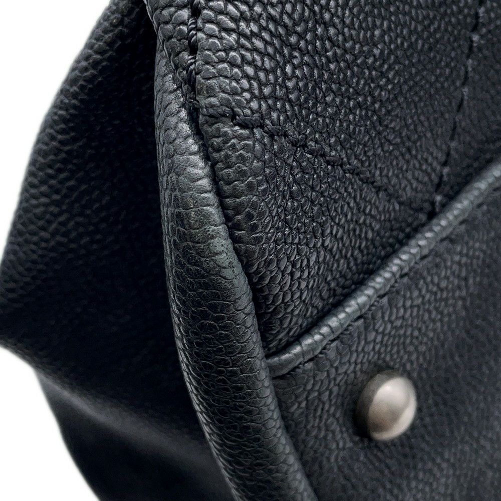 シャネル ボストンバッグ ワイルドステッチ マトラッセ ココマーク キャビアスキン A33045 CHANEL バッグ 黒