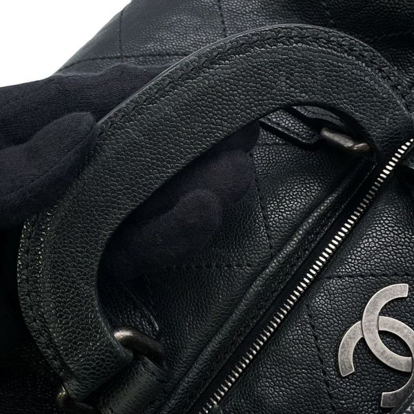 シャネル ボストンバッグ ワイルドステッチ マトラッセ ココマーク キャビアスキン A33045 CHANEL バッグ 黒