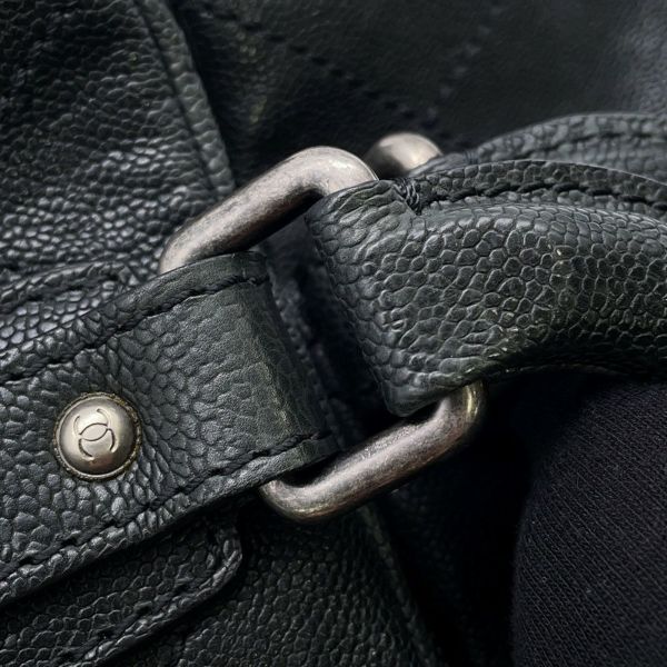 シャネル ボストンバッグ ワイルドステッチ マトラッセ ココマーク キャビアスキン A33045 CHANEL バッグ 黒