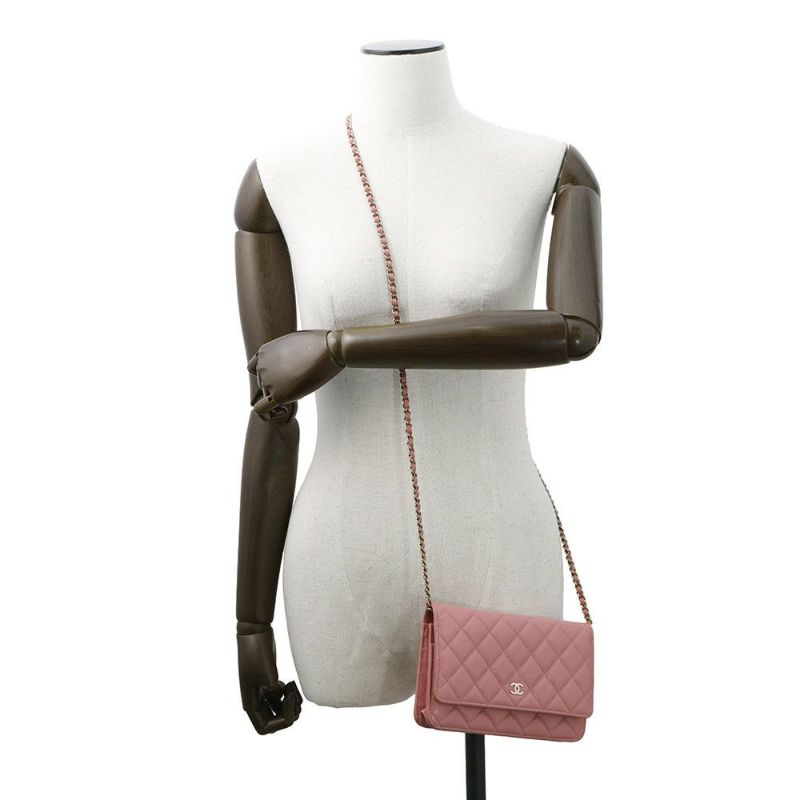 シャネル チェーンウォレット マトラッセ ココマーク キャビアスキン キルティング AP0250 CHANEL 財布