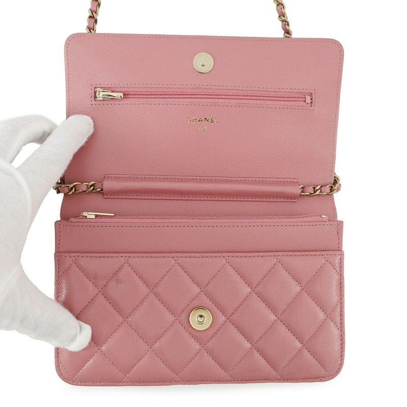 シャネル チェーンウォレット マトラッセ ココマーク キャビアスキン キルティング AP0250 CHANEL 財布